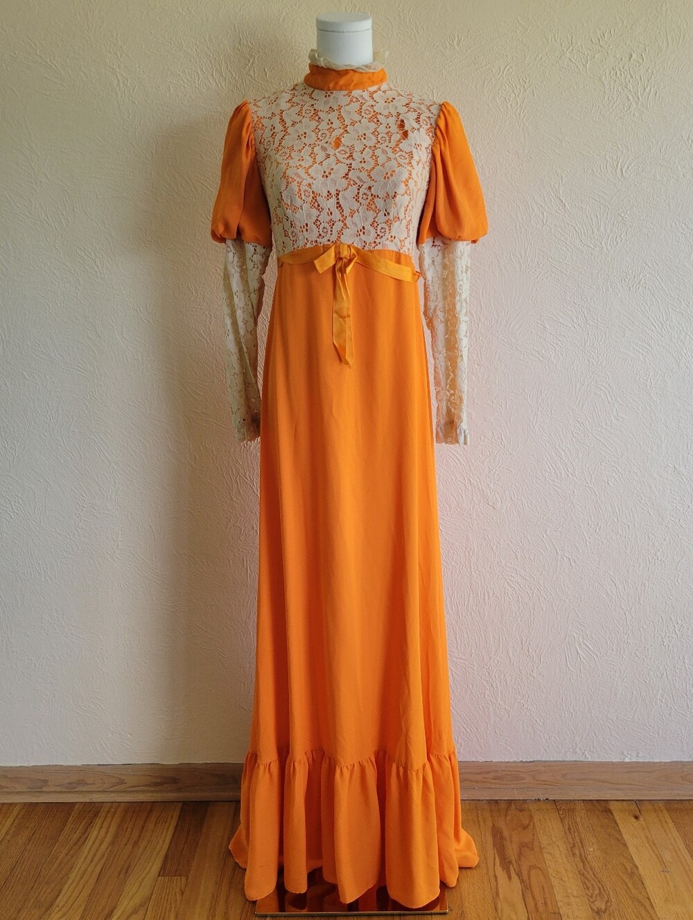 1970s Vintage Edwardian Style Gown